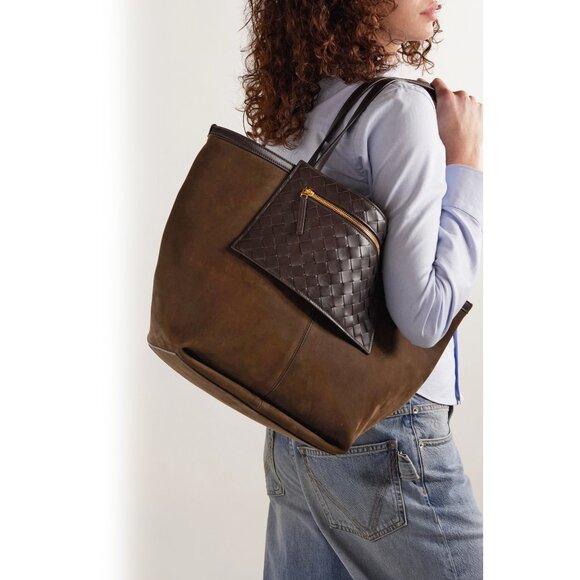 Bottega Veneta Medium Flip Flap Suede Tote Bag - Fondant - Picture 5 of 10